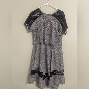 Anthropologie Yoana Baraschi Black White Cut Outs Dress Size 8 NWT New